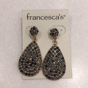 Gold And Black Dangle Earrings